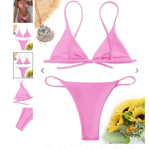 Pink String Bikini - Picture 2 of 3